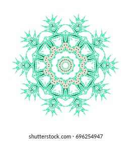 Oriental vector.Round decorative ornament mandala. Anti-stress therapy patterns. design element. Yoga logo, background for poster. Unusual flower shape.