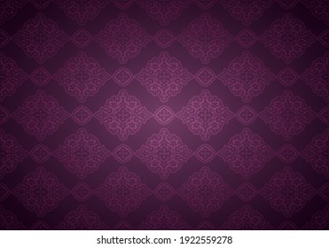 Oriental vintage background with Indo-Persian ornaments. Royal, luxurious wallpaper in purple, plum. Vector illustration