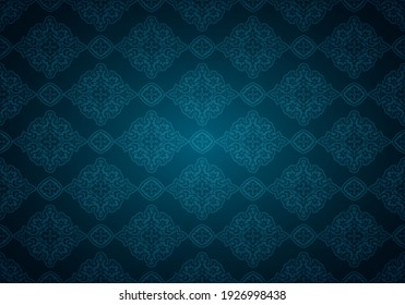 Oriental Vintage Background With Indo-Persian Ornaments. Royal, Luxurious Wallpaper In Blue. Vector Illustration