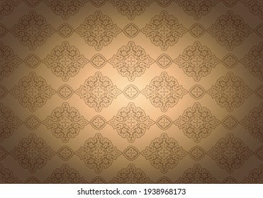 Oriental vintage background with Indo-Persian ornaments. Royal, luxurious wallpaper in gold color. Vector illustration