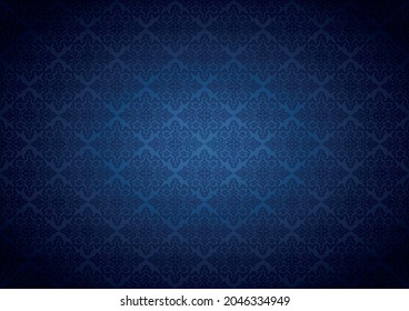 Oriental vintage background with Indo-Persian ornaments. Royal, luxurious wallpaper in blue ultramarine color. Background for cover, postcard, ad, leaflet, label, poster, banner and invitations