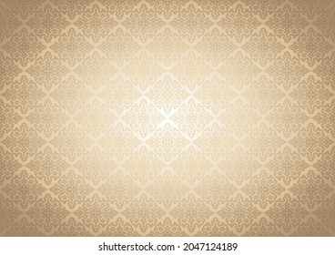 Oriental vintage background with Indo-Persian ornaments. Royal, luxurious wallpaper in golden color. Background for cover, postcard, ad, leaflet, label, poster, banner and invitations