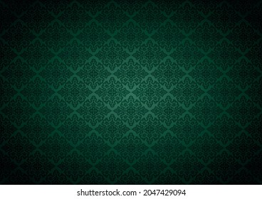 Oriental vintage background with Indo-Persian ornaments. Royal, luxurious wallpaper in green color. Background for cover, postcard, ad, leaflet, label, poster, banner and invitations