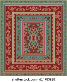 Oriental vintage ornament. Template for carpet, textile and any surface. Vector pattern.