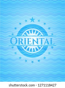 Oriental water representation badge background.