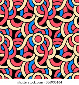Oriental waves. Graphic ornament. Fish skin texture. Vector seamless pattern with abstract scale.
