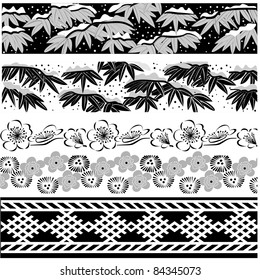 oriental winter vector set: calligraphic design elements and page decoration - lots of useful elements to embellish your layout