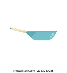 Orientalische Wok Pfanne Symbol flache Vektorgrafik. Bratkochen. Asiatischer Koch einzeln