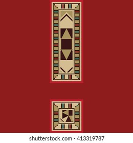 Oriental Wooden Mosaic Decorated Exclamation Mark