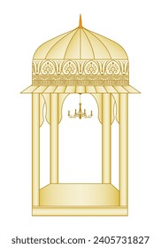 Oriental-style Mughal arch design element, Mughal art vector illustration