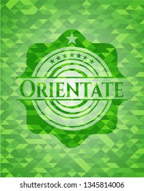 Orientate green mosaic emblem