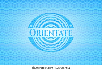 Orientate water wave badge background.