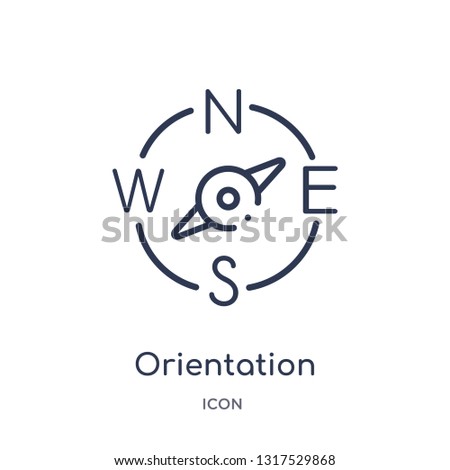 orientation compass icon from tools and utensils outline collection. Thin line orientation compass icon isolated on white background.