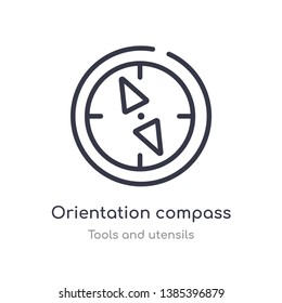 orientation compass outline icon. isolated line vector illustration from tools and utensils collection. editable thin stroke orientation compass icon on white background