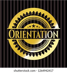 Orientation golden emblem or badge