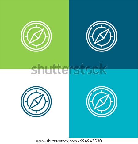Orientation green and blue material color minimal icon or logo design