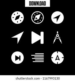 orientation icon. 9 orientation vector set. next, compass and align right icons for web and design about orientation theme