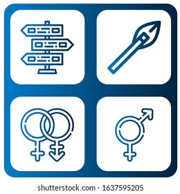 orientation icon set. Collection of Signpost, Arrows, Bisexual, Bigender icons