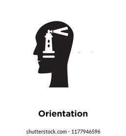Orientation icon vector isolated on white background, logo concept of Orientation sign on transparent background, filled black symbol