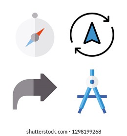 orientation icons set with compass and next vector set
