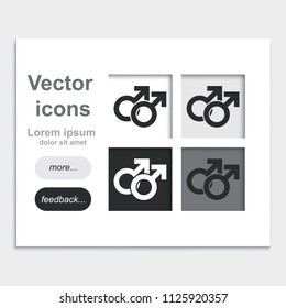 Orientation illustration. Mars double icon. Gender icon. Gay symbol.