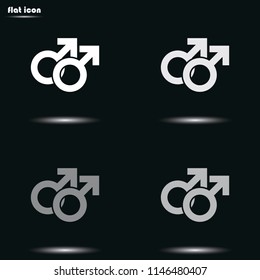 Orientation illustration. Mars double icon. Gender icon. Gay symbol.