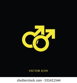 Orientation illustration. Mars double icon. Gender icon. Gay symbol.