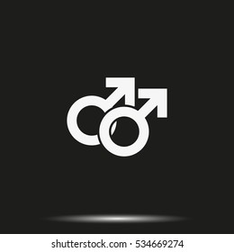 Orientation illustration. Mars double icon. Gender icon. Gay symbol.