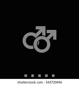 Orientation illustration. Mars double icon. Gender icon. Gay symbol.