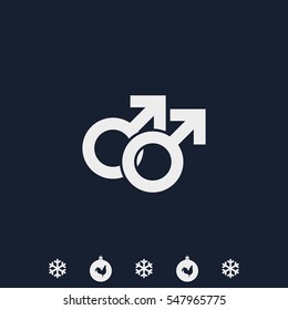 Orientation illustration. Mars double icon. Gender icon. Gay symbol.