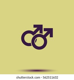 Orientation illustration. Mars double icon. Gender icon. Gay symbol.