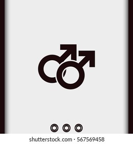 Orientation illustration. Mars double icon. Gender icon. Gay symbol.