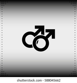 Orientation illustration. Mars double icon. Gender icon. Gay symbol.