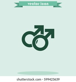 Orientation illustration. Mars double icon. Gender icon. Gay symbol.