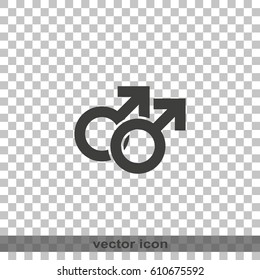 Orientation illustration. Mars double icon. Gender icon. Gay symbol.