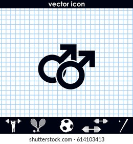 Orientation illustration. Mars double icon. Gender icon. Gay symbol.