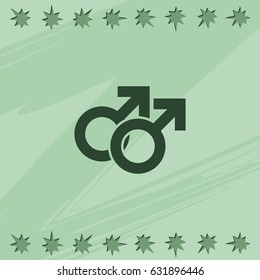 Orientation illustration. Mars double icon. Gender icon. Gay symbol.