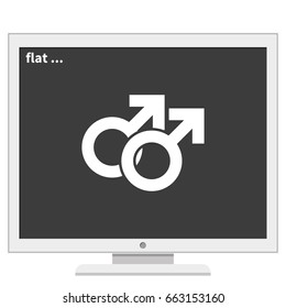 Orientation illustration. Mars double icon. Gender icon. Gay symbol.