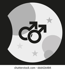 Orientation illustration. Mars double icon. Gender icon. Gay symbol.