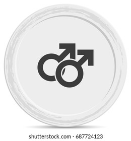 Orientation illustration. Mars double icon. Gender icon. Gay symbol.