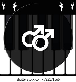Orientation illustration. Mars double icon. Gender icon. Gay symbol.