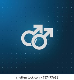 Orientation illustration. Mars double icon. Gender icon. Gay symbol.