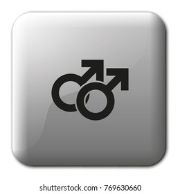 Orientation illustration. Mars double icon. Gender icon. Gay symbol.