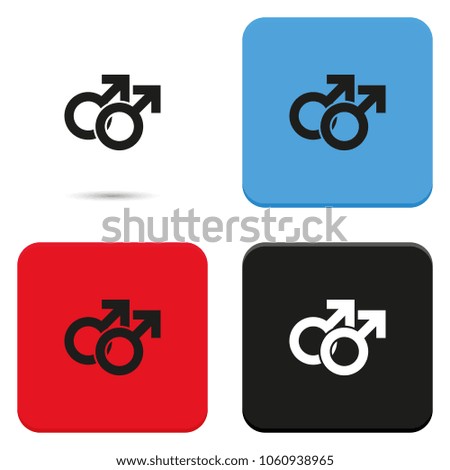 Orientation illustration. Mars double icon. Gender icon. Gay symbol.