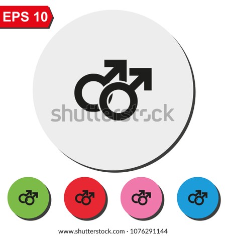 Orientation illustration. Mars double icon. Gender icon. Gay symbol.