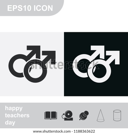 Orientation illustration. Mars double icon. Gender icon. Gay symbol.