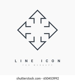 Orientation line vector icon 