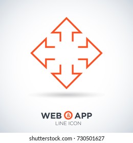 Orientation line vector icon 