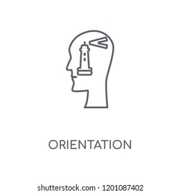 Orientation linear icon. Orientation concept stroke symbol design. Thin graphic elements vector illustration, outline pattern on a white background, eps 10.