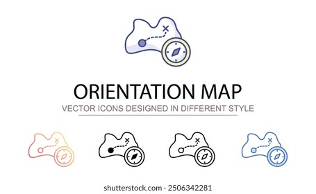 Orientation Map icon design with white background stock illustration